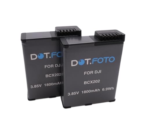 Batería para dji Osmo Action 3 Dot.Foto BCX202 de 1800mAh y alta duración en pack doble