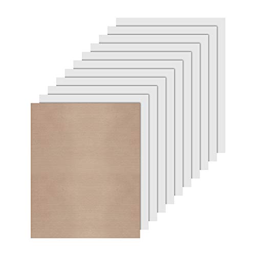 Image of JANDJPACKAGING White Heat Transfer Vinyl HTV Bundle 10 inchx12 inch- 10 Pack of Premium White HTV Sheets - Iron On Vinyl for T-Shirt Best HTV Vinyl for Silhouette Cameo,Cricut