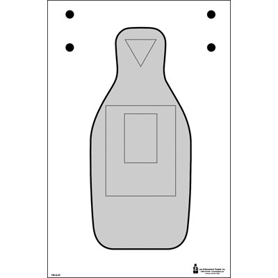 100 Pk, Modified FBI-Q Cardboard Target Standard FBI-Q Target with Additional Scoring Options Black/Gray On White Cardboard 23