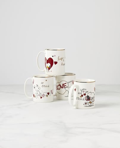 Set de 4 Mugs Snoopy Día de San Valentín Lenox miniatura 3