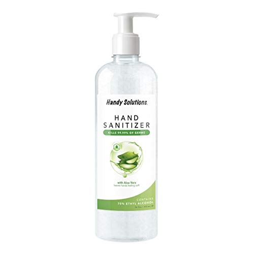 Handy Solutions Antibacterial Gel Hand Sanitizer with Aloe, Citrus Scent, 16 Oz Pump Bottle, FDA Registered and Listed