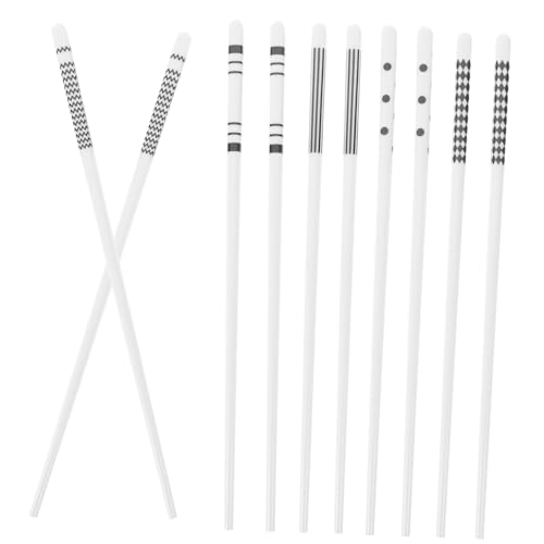 SHOWERORO 5組リユース可能なセラミック箸 耐久性のある製 食器洗い機対応 多機能ディナー用 家用レストラン用 日常使いの食事箸