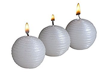 Biedermann & Sons White Glitter Mini Ball Candles (Box of 12)