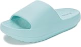 Joomra Womens Shower Slides Slippers Rubber Foam Cloud Cushioning Bathroom Sandals Open Toe Pool Arches Ladies Outdoor Arch Support Non Slip Soft Thick Sole Female Sandles Light Blue 37-38