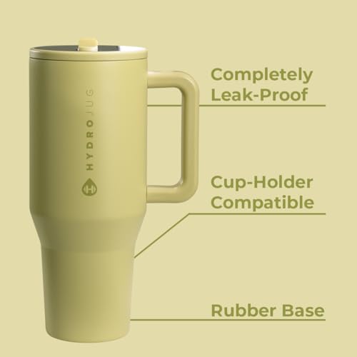 Image of HydroJug Traveler 32oz, Insulated Tumbler with Handle & Straw, Olive