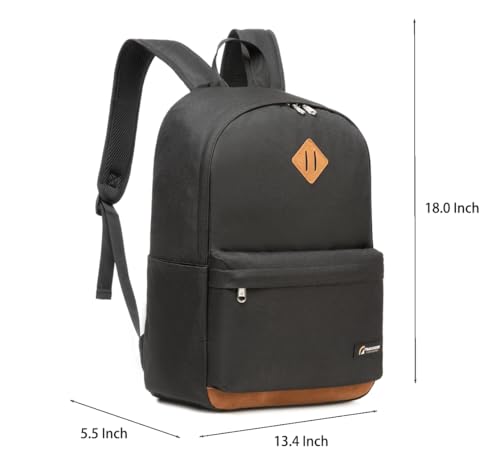 Travel Backpack, 17 Inch Laptop Backpack, Water Resistant College Bookbag, Large Capacity Computer Backpacks (Black)4