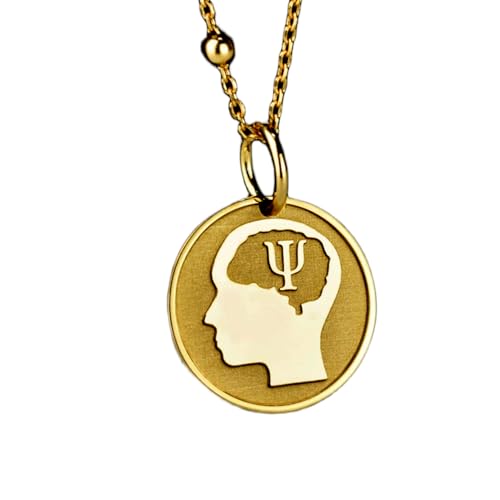 Collier Psychologie pendentif 24mm et chaîne 45,7cm en argent plaqué or LK_PNDN_1328