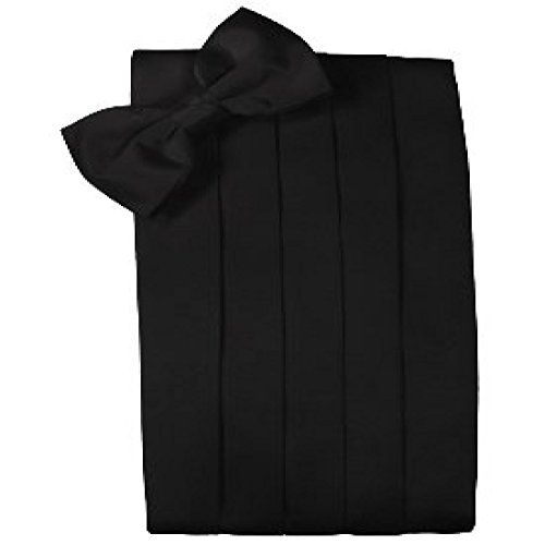 Silk Black Tuxedo Cummerbund and Bow Tie Set