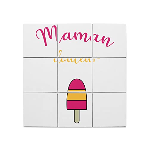 Carreaux céramique décoratif 15x15 cm lot de 9 maman douceur faïence murale
