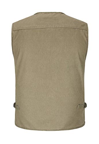 Spanye Men's Outdoor Vest Denim Lightweight Vest Multi-Pocket For Fishing Hunting Jacket With Utility Pockets Beige-Xl #TOP2