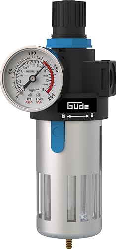 Güde Druckminderer 3/8 (Anschlussgewinde IG 3/8', max. Arbeitsdruck 10 bar, zum Anbau an einen Kompressor,...