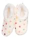 Snoozies Womens Lotsa Dots Colorful Cozy Sherpa Non Skid Slipper Socks - White, Medium