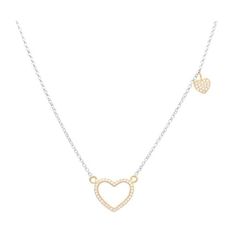 Unicornj Collar Pendiente Corazón Abierto Plata Ley 925 Oro Amarillo Cover