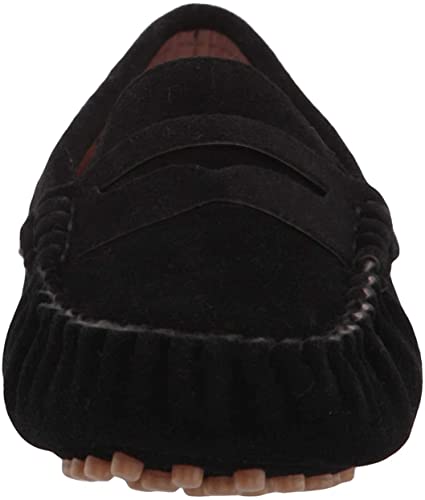 Battle Men Penny Loafers for Little Kids Square Moc Toe Stiching Slip on Faux Suede Flexiable Rubber Sole Flat Heel Toddler's Moccasins One Size Smaller4