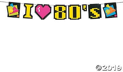 Miniatura 2 de Guirnalda de fiesta de los 80 para fiesta (9 pies de largo) Me encanta la decoración de los 80