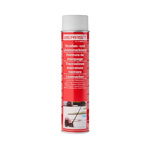 BERASIT Markierungsspray Bodenmarkierung professioneller Straßen- und Linienmarkierer wetterbeständig schnell trocknend 600 ml Versandeinheit=1 Dose (weiß)