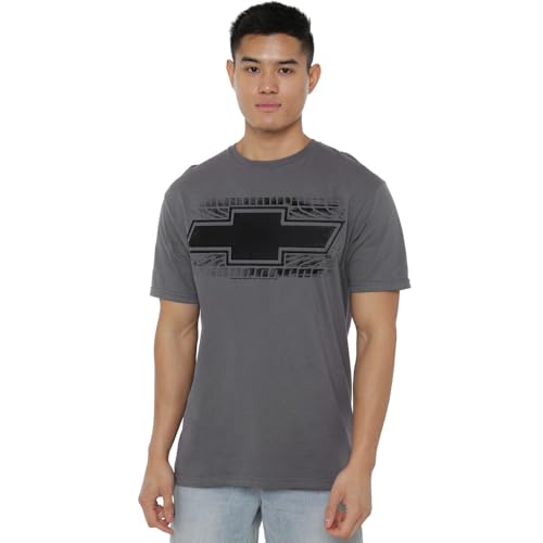 T-shirt Chevrolet Bowtie Burnout mixte t-shirt gris anthracite col rond manches courtes