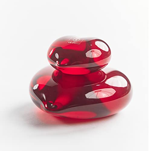 Cá D'oro Big Red Heart Glass Paperweight Hand Blown Murano-Style Art Glass #TOP3