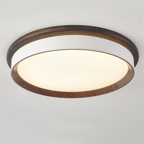 Plafonnier LED rétro bois de noyer pour en finir avec les pièces sombres