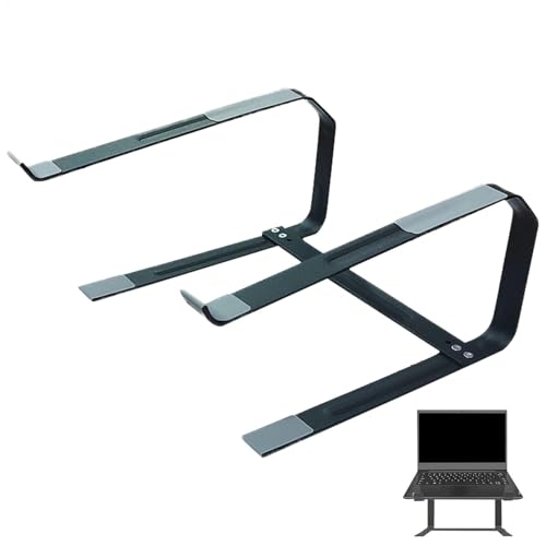GkgWuxf ラップトップ用コンピュータスタンド、木製ラップトップスタンド - ノートパソコン用スタンド調節可能な金属製垂直ラップトップ ホルダー スタンド,人間工学に基づいたコンピュータホルダー、ラップトップライザー安定したコンピュータスタンド、ほとんどのラップトップ11-18インチに対応
