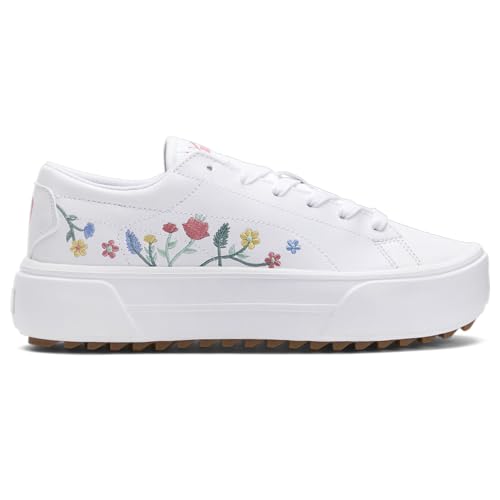 PUMA Womens Kaia Floral Platform Sneakers Shoes Casual - White - Size 9.5 M