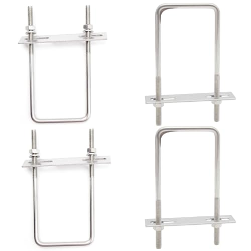 Ceeysee Juego De 4 Tornillos En U M6 De 50 X 120 Mm, Acero Inoxidable 304, Para Fijación De Tubos, Vehículos, Barcos, Puentes, Túneles U M6-50 X 120 Mm