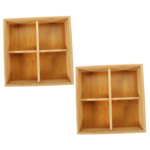 Alipis 2Pcs Divided Serving Box with Wooden Handle Snack Holder for Dried Fruits Nuts and Treats for Home Parties and Entertaining Lightweight and Practical Design