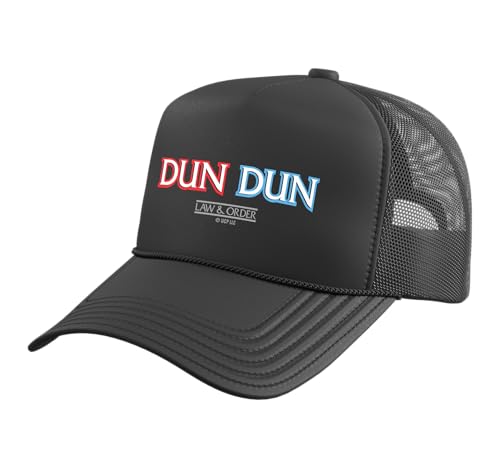 Law & Order Dun Dun Officially Licensed Trucker Hat with Adjustable Mesh Back Black