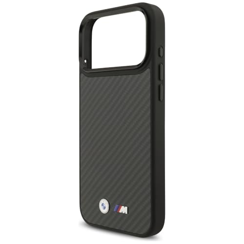 Image of CG MOBILE BMW [Official Licensed] Protective Case Designed for iPhone 17 Pro Max |Magnetic Compatible|M Collection|Kevlar Matt Case with Metal Logos -Black