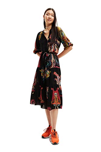 Desigual Women's Brighton 5000 Dress – Tropical Vibes & Tie-Front Style