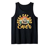 best cat dad ever funny retro maine coon amante dei gatti & proprietario canotta