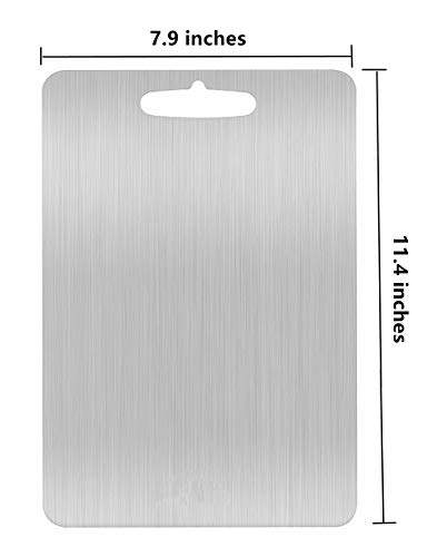 Yeavs Stainless Steel Cutting Board For Kitchen Heavy Duty Chopping Board(Medium, 11.4"L X 7.9" W) #TOP1