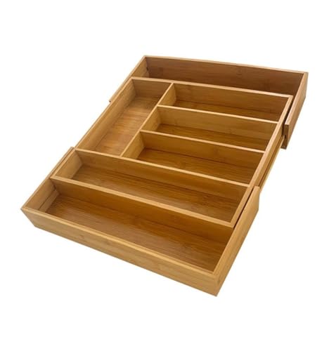 zri Range-couverts en bambou, insert de couverts extensible pour organisateur de cuisine, insert pour tiroir, naturel