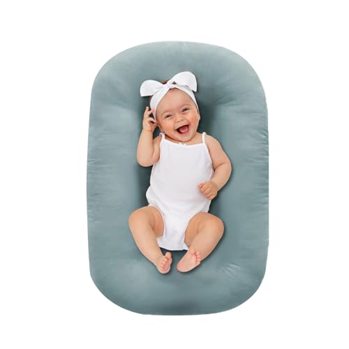 Baby Lounger 0-18 Months, Baby Lounger for Newborn, Soft Organic Cotton Breathable Lounger for...