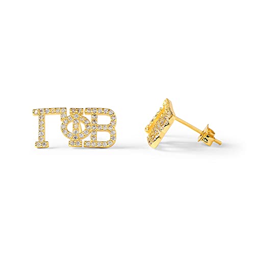 Sorority Shop Gamma Phi Beta Earrings — GPB 18K Gold Plated Sorority Gifts Earrings, Long-Lasting Gamma Phi Beta Gifts for Women