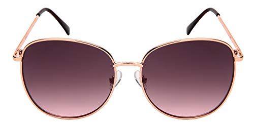 Edge I-Wear Round Style Sunglasses Women Oval Sunglass Flat Mirror Lens 3197-FLOCR-3(RG.gypk)2