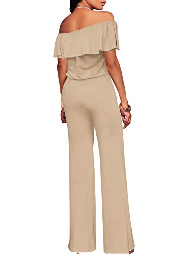Hybrid & Company Women High Waist Wide Leg Pants Jumpsuit Romper Kpvj47696 Stone S #TOP1