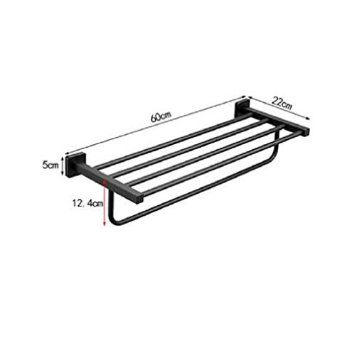 Porte-serviettes noir SUS304 double paroi : séchage ultra rapide sans perçage complexe - 3