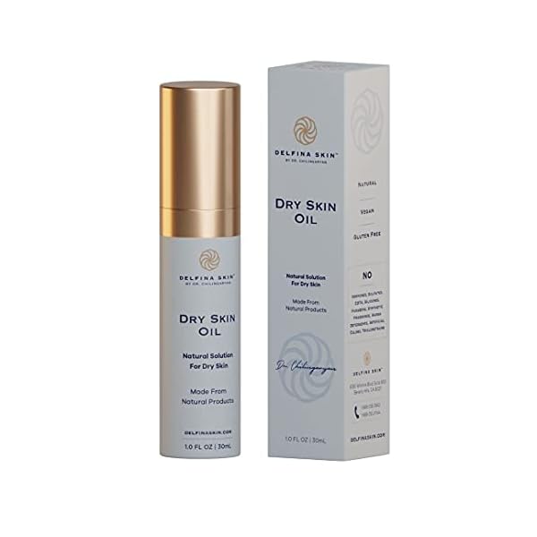 DELFINA-SKIN-DRY-SKIN-OIL Delfina Dry Skin Oil - Eczema Psoriasis Treatment for Skin | Fast Absorbing and More Effective than Lotion for Extremely Dry Cracked Irritated Skin | Safe for All Ages