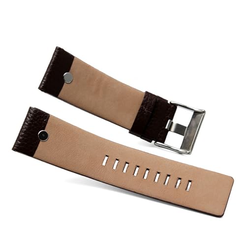 Bracelet de montre Diesel compatible 28mm cuir noir rivets DZ7314