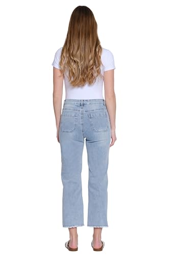 Tru Luxe Jeans Women's Wide Leg Crop Jean with Pleated Pocket Detail3