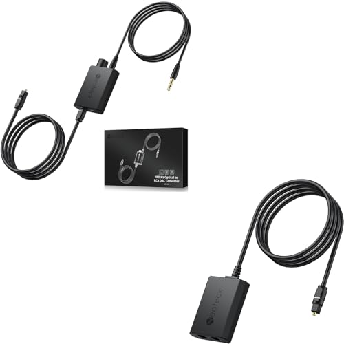 Neoteck Audio Kit: 192kHz Digital to Analog Converter & Optical Cable Splitter, Optical to 3.5mm, Volume Adjustment, Toslink Splitter, PCM/DTS/Dolby Support