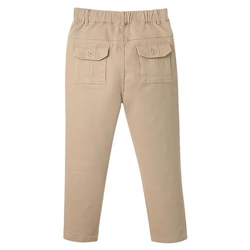 Boys' School Chino Pants Kid Formal Casual Twill Trousers Elastic Waist2