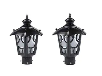 Main Gate Light for Pillar Waterproof in Home & Kitchen with Black Metal PVC Outdoor, Garden, Fancy Modern Design (Bulb not Included) Umbrella