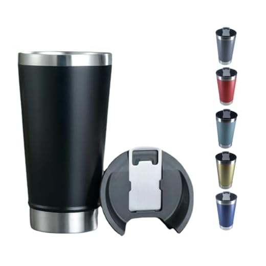 Copo Térmico com Tampa e Abridor: Bebidas Quentes e Frias Sempre na Temperatura Ideal, 473ml - MARCA COMPRA SEGURA (PRETO) (PRETO)