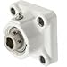 Dodge F4BSCEZ100PCR Flange Unit, 4 Bolt Holes, Relubricatable, Non-Expansion, Polymer, Setscrew Locking Collar, Corrosion-Resistant Insert, Inch, 1" Bore Diameter