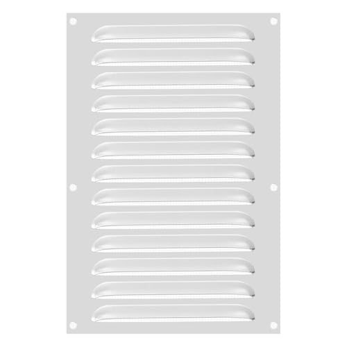 PATIKIL 12x8 Inch Aluminum Vent Cover Screen Air Grille Ventilation Cover HVAC Louvered Grill Built-in Mesh for Home Kitchen Fireplace Bathroom Wall Ceiling Silver