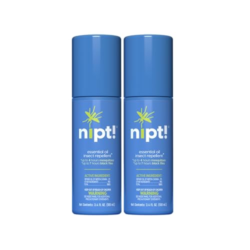 nipt! - Essential Oil Insect Repellent, Repels Mosquitoes & Black Flies, Plant Based, Pleasant Smelling, Pump Spray, 3.4 Fl Oz (2 Pack)