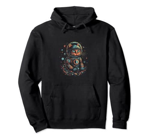 Astronauta Cat Space Funny Cats Owner Cat Lover Sudadera con Capucha