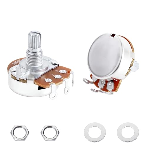 Image of Banworks Aluminium B500K M8 Full Sized Pots Metric 18-Spline Split Short Shaft (15mm Length) Audio Taper Potentiometers with Sealed-Back for Epiphone Les Paul LP /SG Squier Strat /Tele 2pcs JT /XNQ-10